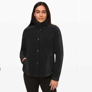 Lululemon go cozy fleece jacket coat black size 10